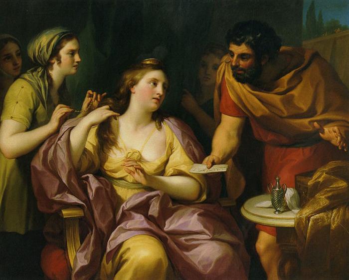 Anton Raphael Mengs Semiramis Receives News of the Babylonian Revolt by Anton Raphael Mengs. Now in the Neues Schloss, Bayreuth oil painting image